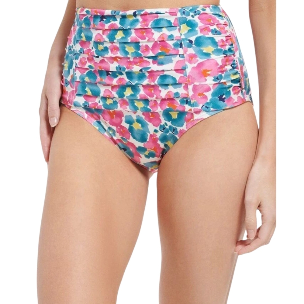 NWT Calvin Klein High Waist Floral Bikini Bottoms Swim Size Small